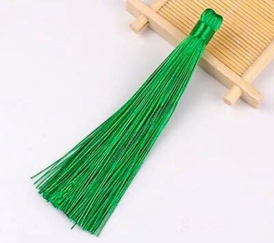 Кисть зеленый изумруд Шелковая, длина 95 мм, текстильная (19551) 19551 фото