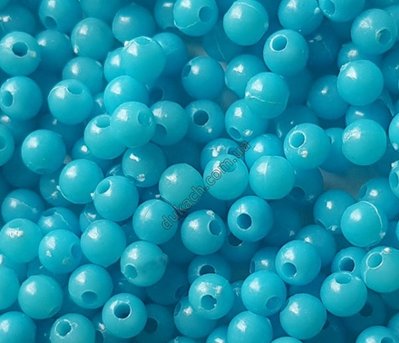 Бусина, d=5мм, голубая матовая, пластик 50шт. (4947) 4947 фото