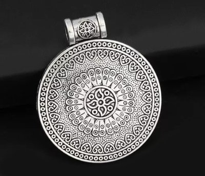 Дукач Мандала Квітка, d=36мм, колір срібло (1253) 1253 фото