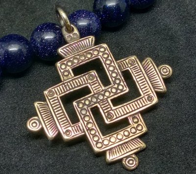 Згард Сварга Солнечный крест, 34х32мм, бронза античная (48032) 48032 фото