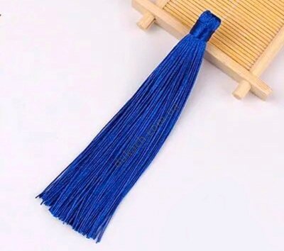 Кисть синий сапфир Шелковая, длина 95 мм, текстильная (19552) 19552 фото