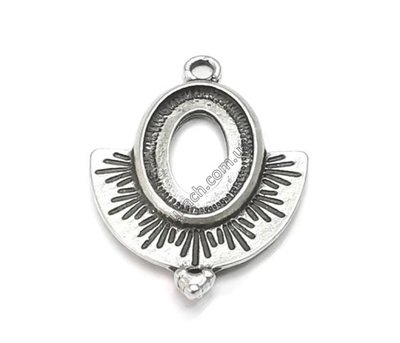 Кулон сеттінг Овал з кромкою, 26х20мм, срібло античне (8575) 8575 фото