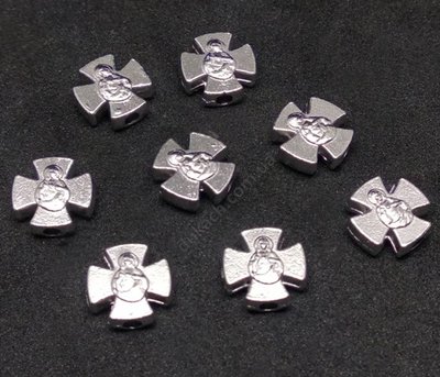 Бусина Крест Казацкий Образок, 8х8мм, цвет серебро (2843) 2843 фото