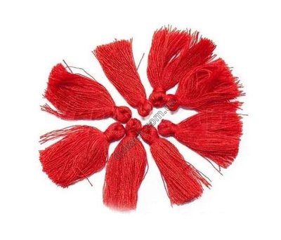 Кисточка красная из нитей. 30мм, текстильная (2998) 2998 фото