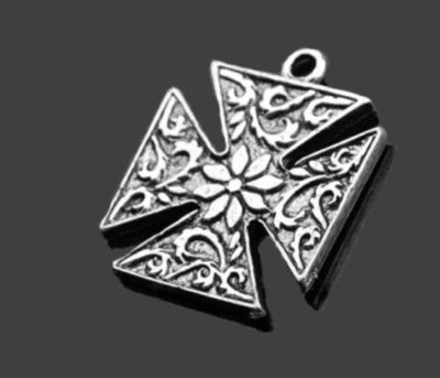 Згардовый Казацкий крест 20х26мм, серебро античное (6041)  6041 фото