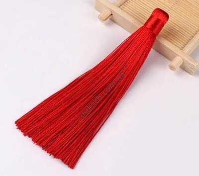 Кисть красная Шелковая, длина 95 мм, текстильная (19554) 19554 фото