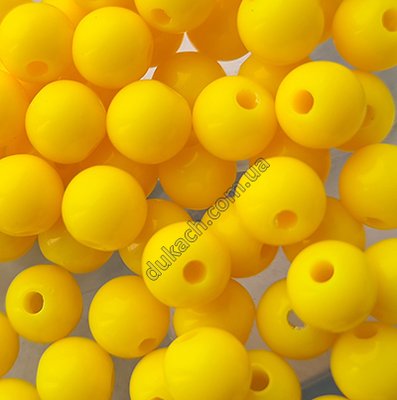 Бусина, d=8мм, желтая, акрил 50шт. (4626) 4626 фото