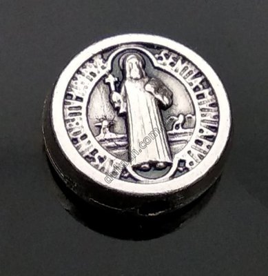 Намистина для розарію Святий Бенедикт Cspb, 8мм, античне срібло (2220) 2220 фото