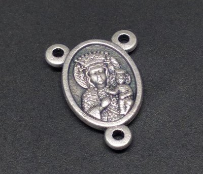 Конектор для розарію Молитва Цариці Небесній, античне срібло (5037) 5037 фото