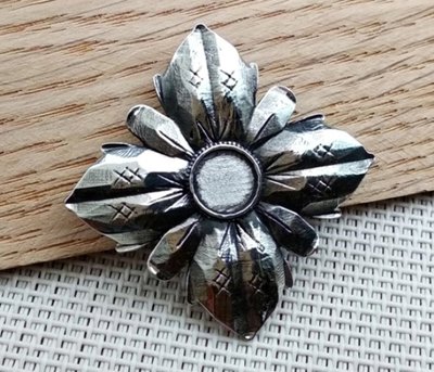 Бант для дукача Квітка, 41мм, срібло античне (55221) 55221 фото