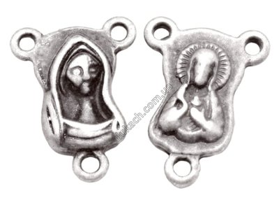 Конектор для розарію Діва Марія та Ісус, срібло (1821) 1821 фото