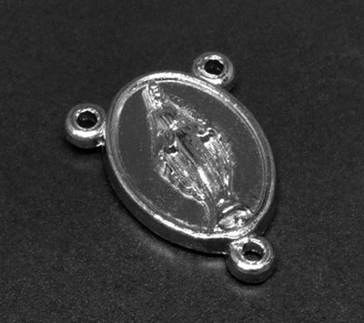 Коннектор для розария Дева Мария чудотворный медальон, серебро (3832) 3832 фото