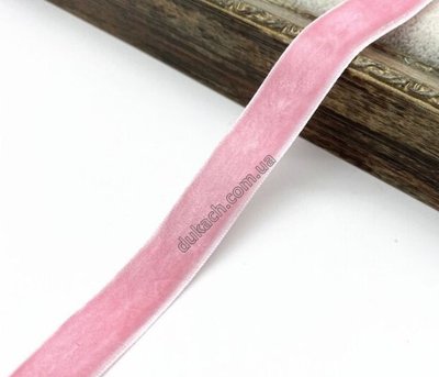 Стрічка Оксамит 10мм, рожева. За 1м (6966) 6966 фото