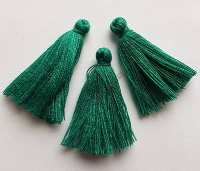Кисточка зеленый изумруд из нитей. 30мм, текстильная (8186) 8186 фото